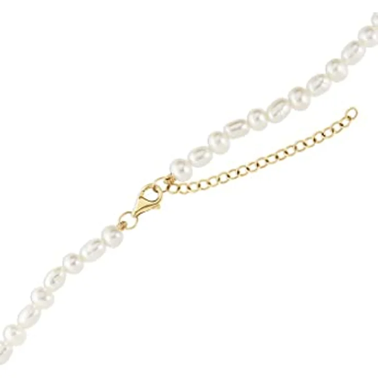 CHRIST Damen-Halskette 375er Gelbgold mit Süßwasserperle, 45 cm Länge, One Size – Bild 3