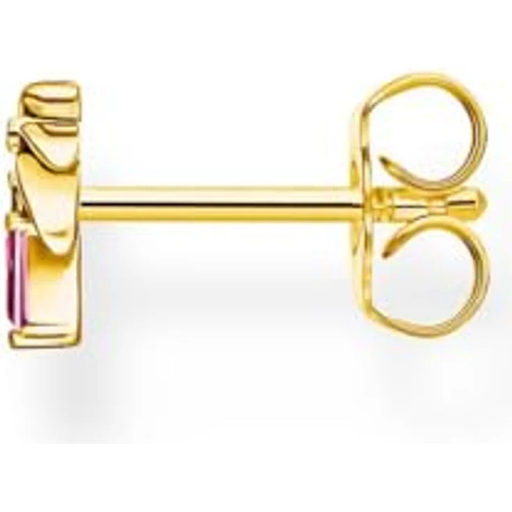 THOMAS SABO Single-Ohrstecker Festival Vibes, Palme mit Glas-Keramik Stein, Korund (synth), Zirkonia (synth) – Bild 2