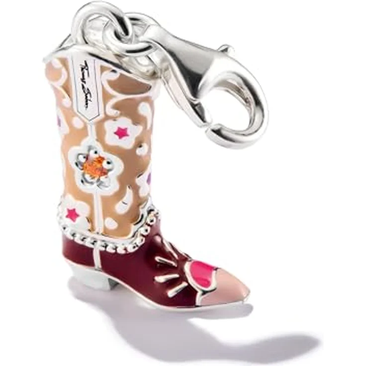 THOMAS SABO Charm-Anhänger Cowboy-Stiefel, Silber mit Zirkonia und Karabinerverschluss, ca. 28 mm hoch – Bild 3