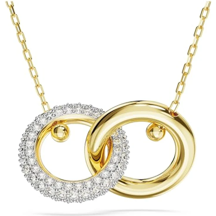 Swarovski Dextera Anhänger, Vergoldete Damenhalskette mit Pavé Swarovski Kristallen und Zirkonia – Bild 1