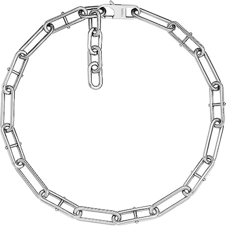 FOSSIL Heritage D-Link Halskette für Frauen, Edelstahlkette, Silberfarben, Länge: 375mm+60mm, JF04503040 – Bild 4