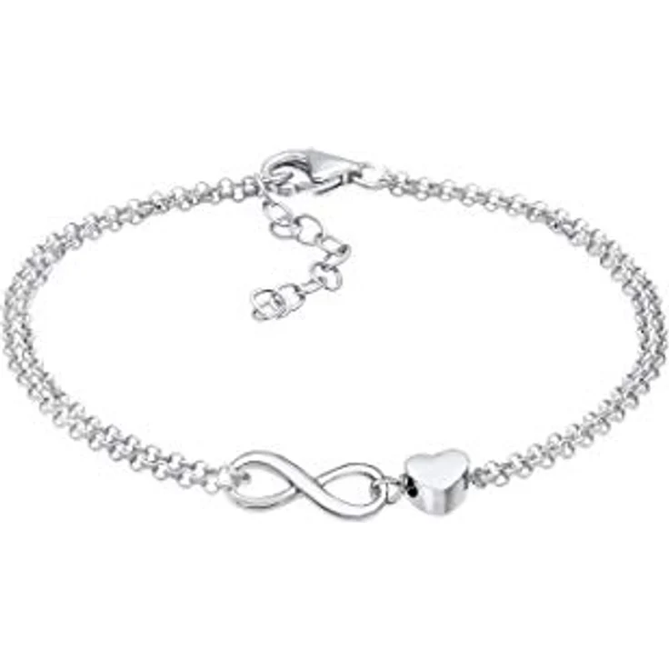 Elli Armband Herz Unendlichkeit Infinity, 925 Silber, modischer Armschmuck mit Infinity Symbol und Herz Anhänger – Bild 3