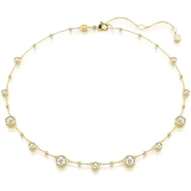 Swarovski Imber Halskette, Weiße, Vergoldete Damenhalskette mit Swarovski Kristallen und Zirconia