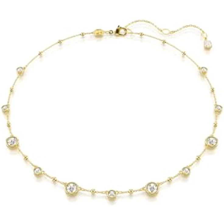 Swarovski Imber Halskette, Weiße, Vergoldete Damenhalskette mit Swarovski Kristallen und Zirconia – Bild 1