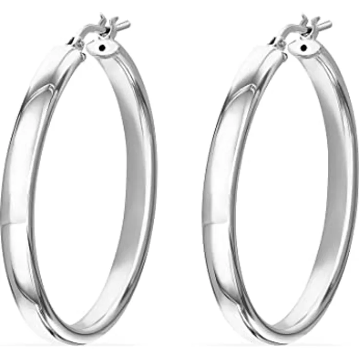 FAVS Damen-Creolen 925er Silber, klassischer Ohrschmuck mit Durchmesser 3,08 cm, One Size, in Geschenkbox