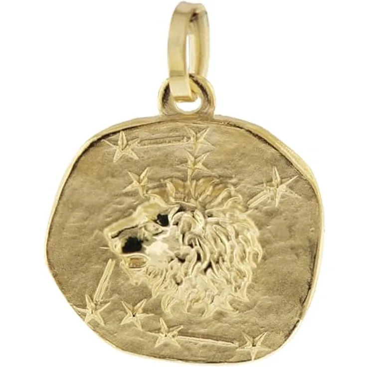 trendor Sternzeichen-Anhänger Löwe 333 Gold, 16 mm, Echtgold, für Damen, Herren und Kinder, Geschenk-Box, 08725-08