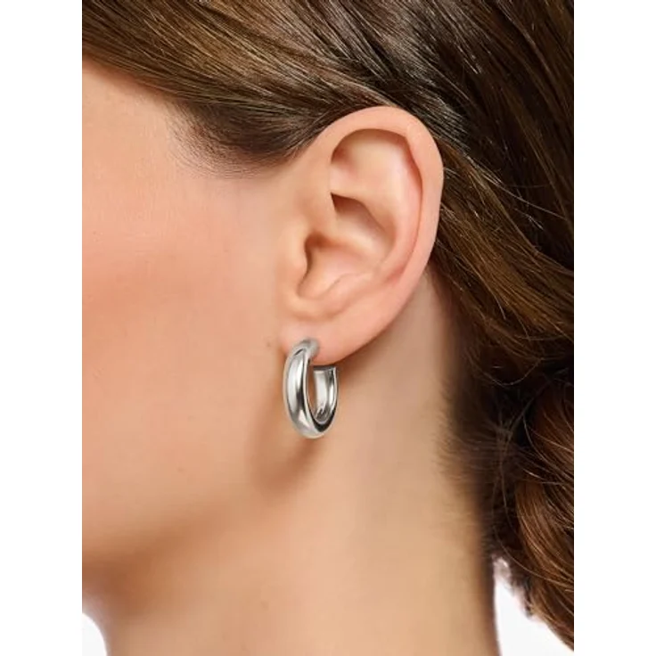 Thomas Sabo Damen-Creolen Classic klein, 925er Sterlingsilber mit Diamant, Silber – Bild 3