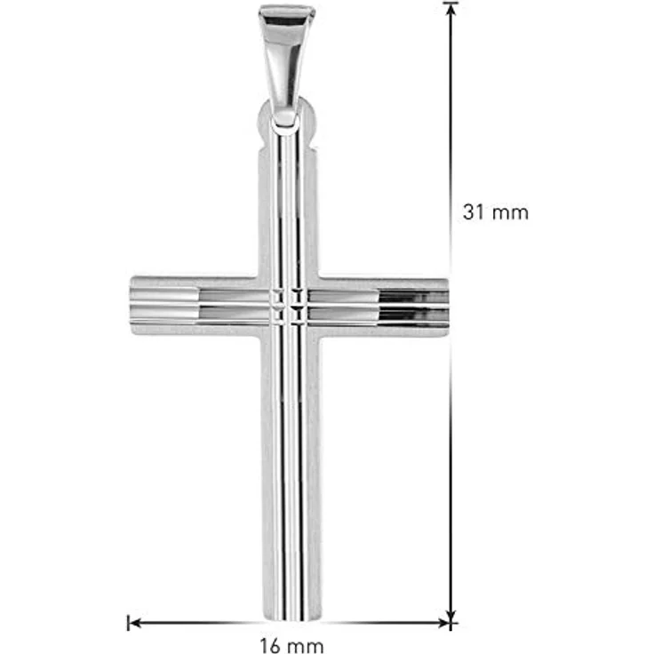 trendor Kreuz-Halskette aus 925 Silber mit Anhänger, 50 cm, modisches Geschenk für Herren, zeitloser Herrenschmuck – Bild 5
