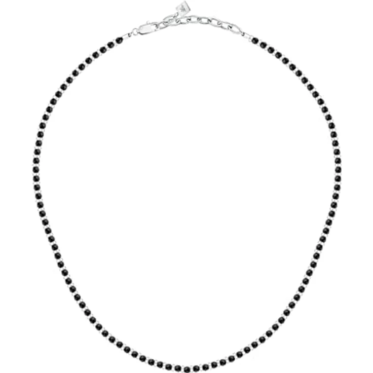 Morellato Herrenhalskette Pietre Kollektion S1728, Stahl mit natürlichem Achat, 50 cm, Karabinerverschluss – Bild 2