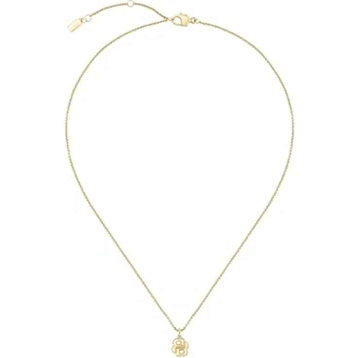 BOSS DOUBLE B PETIT, Damen-Halskette aus Gelbgold mit Doppel-B Charm, 457 mm + 50 mm Verlängerung – Bild 3
