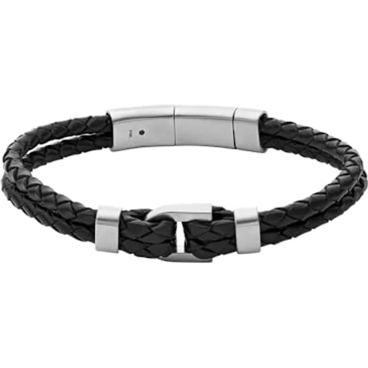 Fossil Armband Herren Heritage, Edelstahlarmband in Silber mit Magnetverschluss, Innenlänge 180~195mm, JF04202040