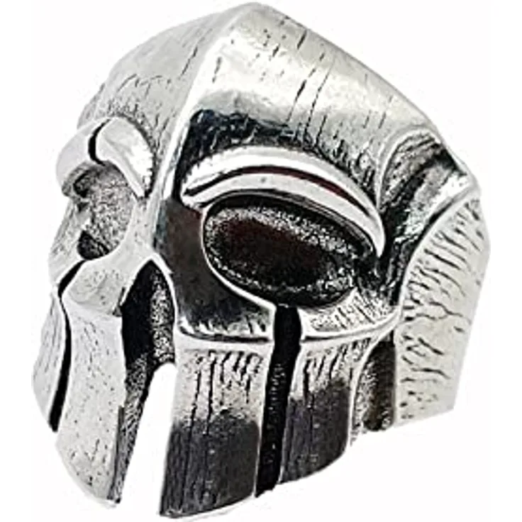 KONFEN Spartan Ring Silber, Verstellbarer Totenkopf Offener Ring aus 925 Sterling Silber, Retro Wikinger Schmuck für Damen und Herren, Ideal als Geschenk für Unisex
