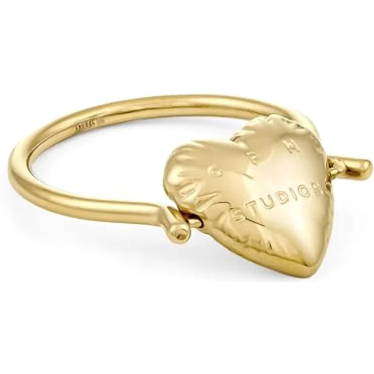 COPENHAGEN STUDIOS Ring Balloon Hearts, gold, Gr. 56, Damenring aus 14K Edelstahl, wasserfest & hautfreundlich mit beweglichem Herz-Design – Bild 1