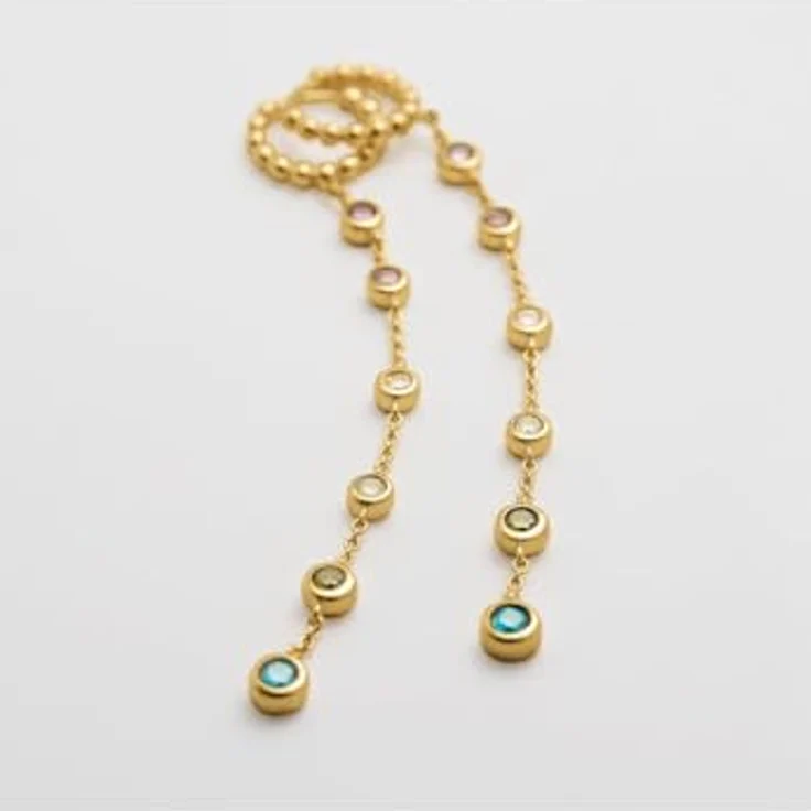 JETTE Damen-Ohrhänger 925er Silber mit recyceltem Zirkonia, Gelbgold 32029976 – Bild 4