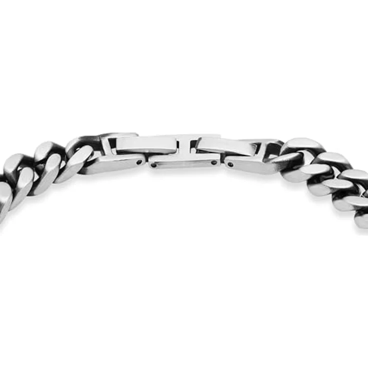s.Oliver Bolde Halskette & Armband aus gebürstetem Edelstahl, silber, klassisches und maskulines Design, perfekte Geschenkidee – Bild 2