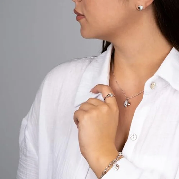 Engelsrufer Damen Charm Anhänger With Love, Bicolor Herzflügel aus 925 Sterling Silber mit Zirkonia, Karabinerverschluss, nickelfrei und allergikerfreundlich – Bild 3