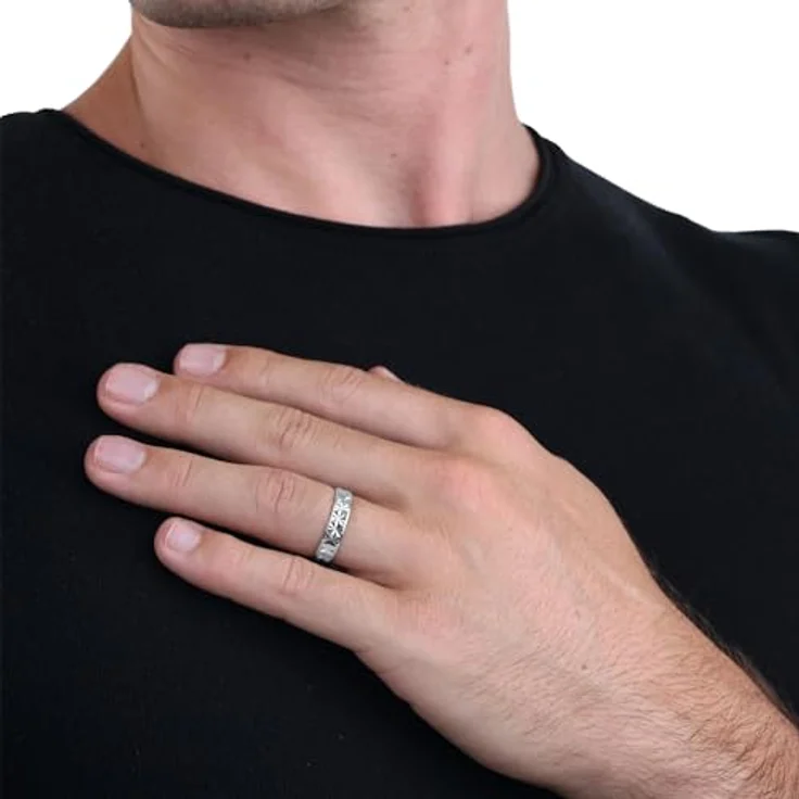 Amor 925 Sterling Silber Unisex Ring, hochwertiger Schmuck mit einzigartigem Muster, Silber, in Geschenkbox – Bild 3