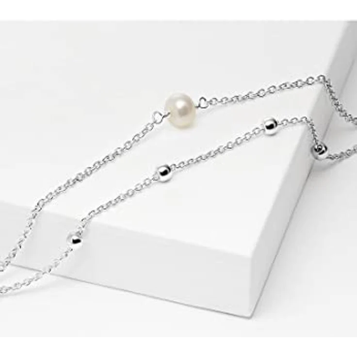 JETTE Damen-Armband 925er Silber mit Süßwasserperle, One Size (17 cm mit 3 cm Verlängerung), Silber 32021990 – Bild 2