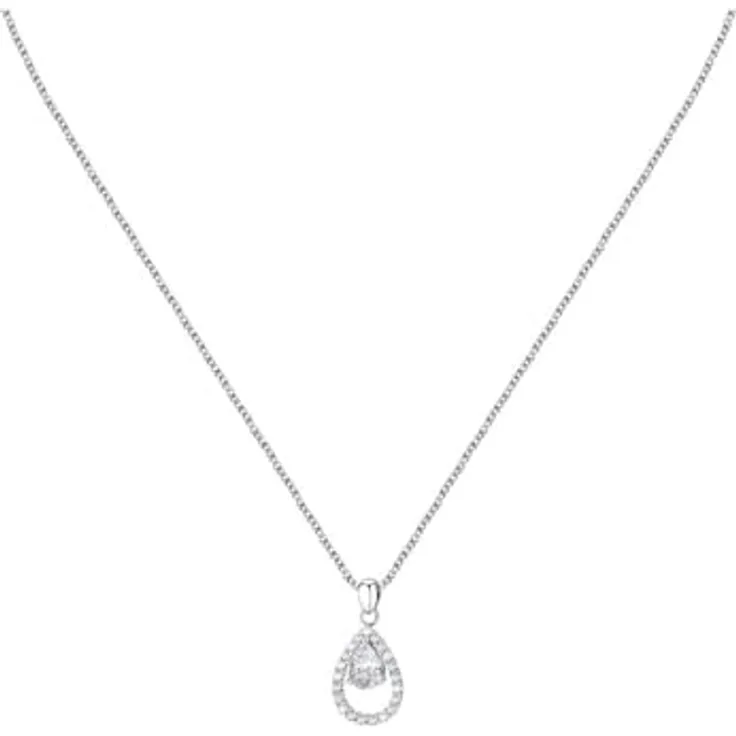 FAVS Damen-Halskette 925er Silber mit Zirkonia, One Size, zeitloses Design