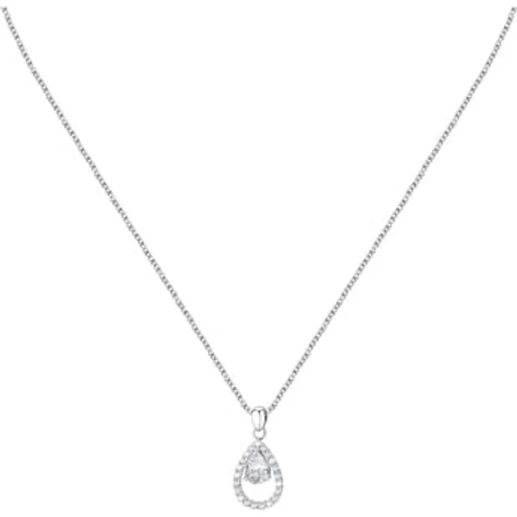 FAVS Damen-Halskette 925er Silber mit Zirkonia, One Size, zeitloses Design – Bild 1