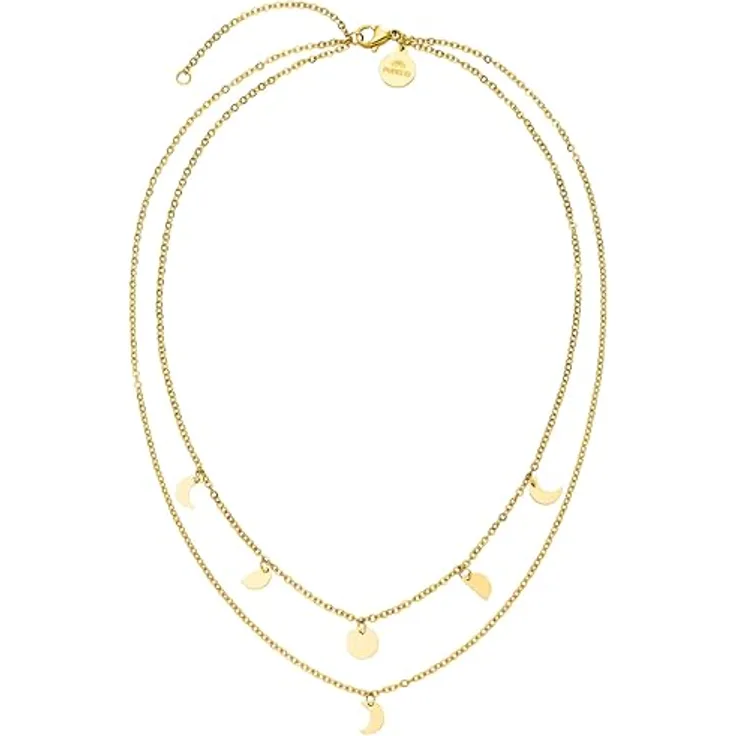 Purelei® Luna Kette Damen (Gold) – Wasserfeste Edelstahl-Halskette mit Anhänger, verstellbar von 40-45 cm – Eleganter Schmuck für individuellen Stil