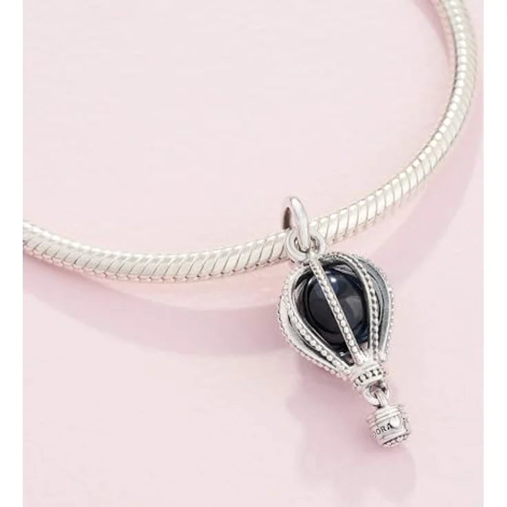 PANDORA Charm Anhänger "Blauer Heißluftballon", Bead aus 925/- Sterlingsilber, himmelblaue Perle, 23,2mm hoch – Bild 4