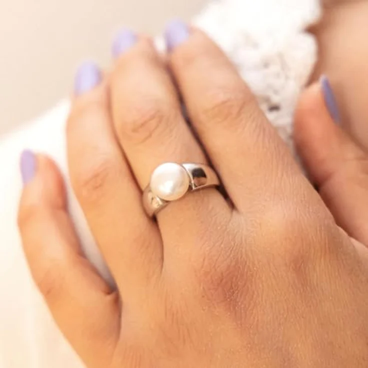 Zeeme Pearls Damen Ring 925/- Sterling Silber, glänzend weiß, mit schimmernden Perlen, rhodiniert, inkl. Etui – Bild 3