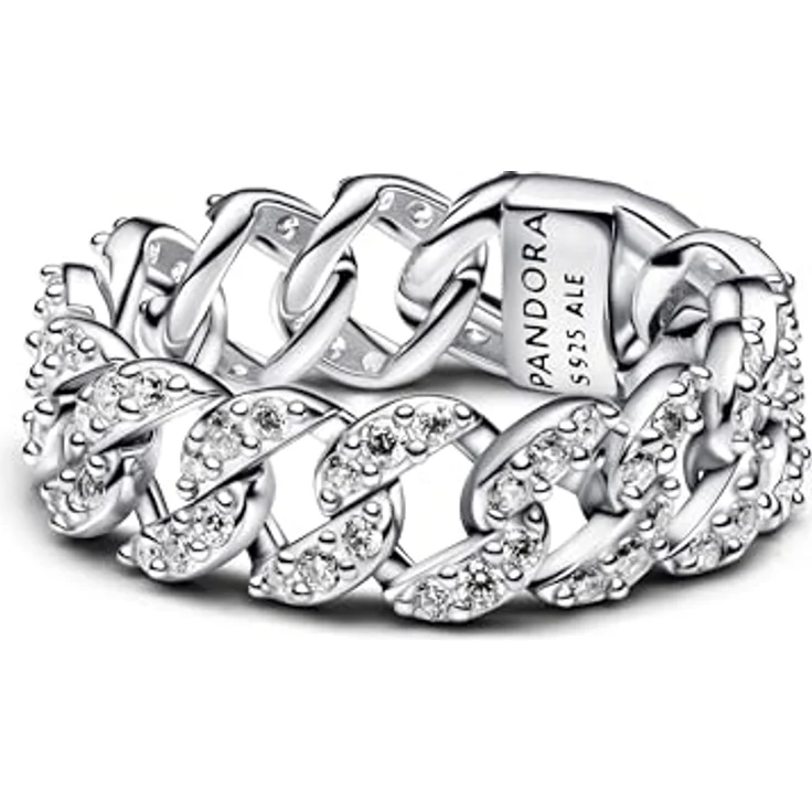 PANDORA Kettenring für Damen Silber Pavé mit Zirkonia, Ringgröße 50/15,9 – Bild 2