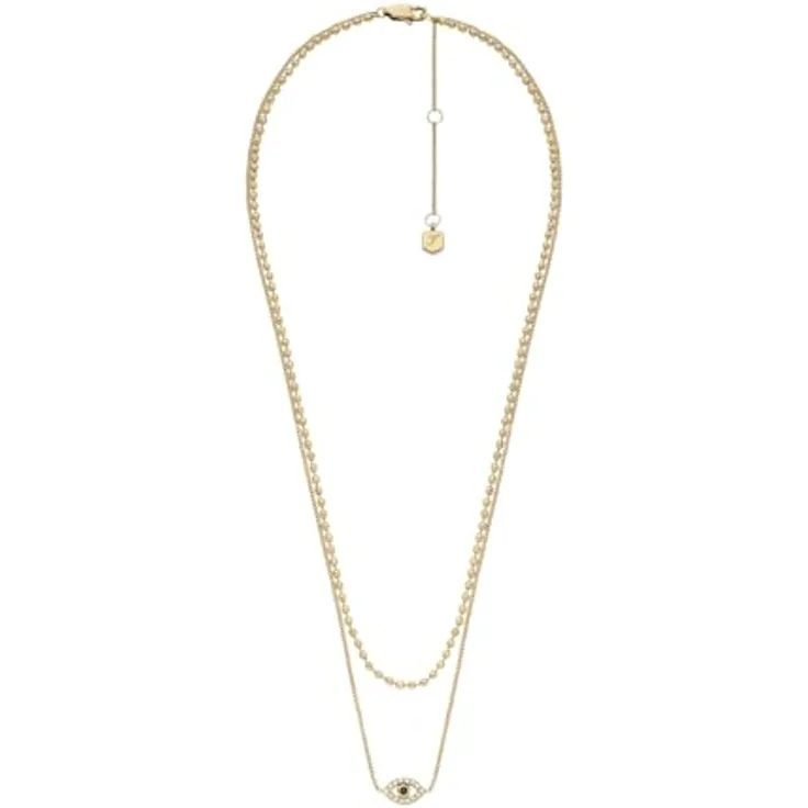 Fossil Sutton JF04792710, Damen-Halskette aus Edelstahl, goldfarben, Länge: 410mm+50mm, mit Karabinerverschluss