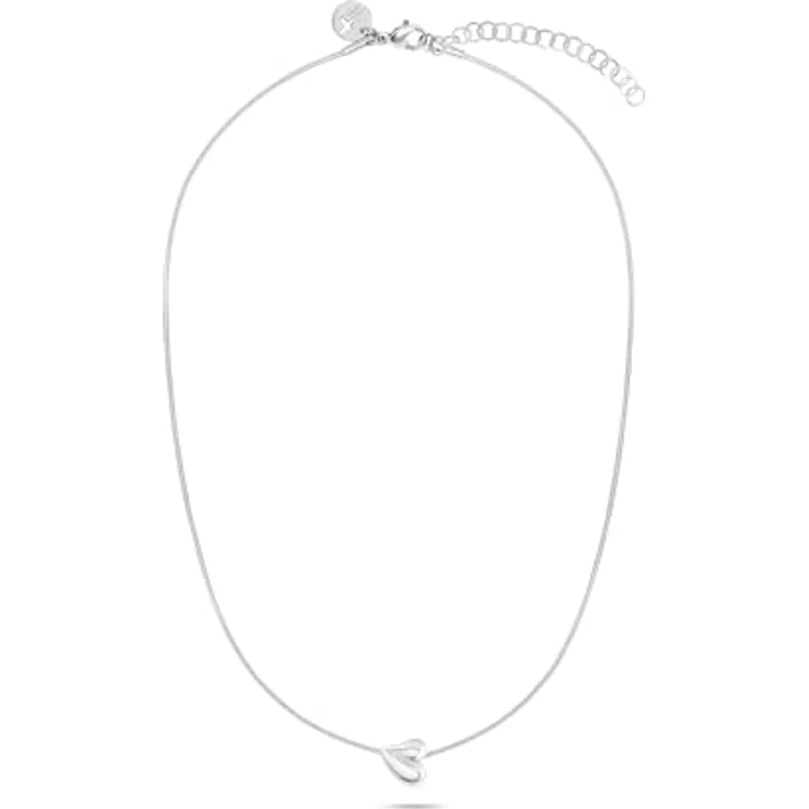 Tamaris Kette mit organischem Herz aus Edelstahl, Silber, verstellbar bis 45 cm, wasserfest & hautfreundlich – Bild 2