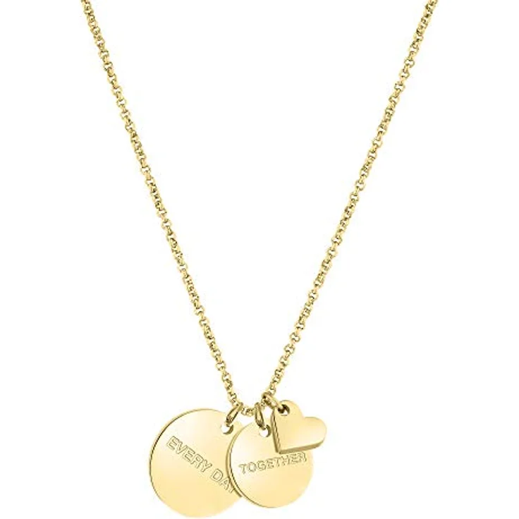 LIEBESKIND Berlin Damenkette, Edelstahl poliert mit IP Gold, 40-45 cm, Karabinerverschluss – Bild 1