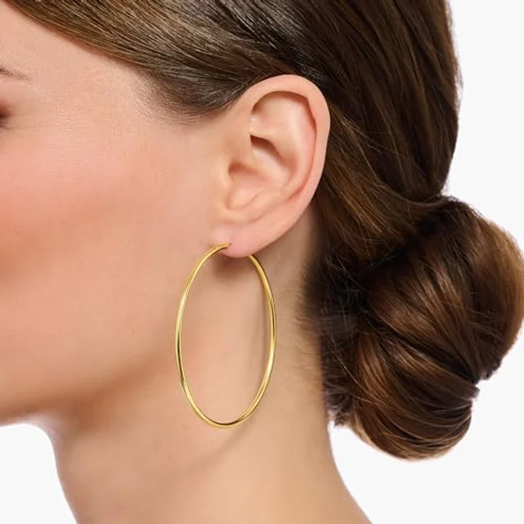 Thomas Sabo Creolen groß, vergoldetes 925er Sterlingsilber CR729-413-39, ideal für Kombinationsmöglichkeiten mit Schmuckteilen – Bild 2