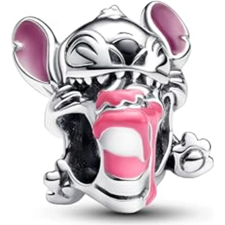 PANDORA Moments Disney Stitch Geburtstagstorte Charm, Sterling Silber mit handverarbeiteten Emaille-Details, kompatibel mit Moments Armbändern, 793189C01 – Bild 1