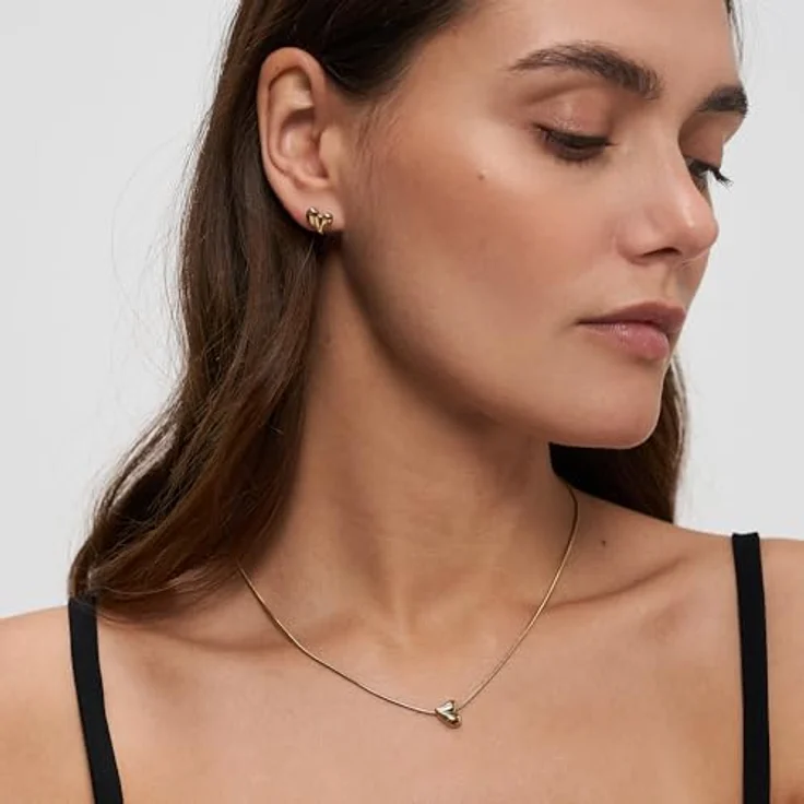 Tamaris Necklace, Kette mit organischem Herz aus Edelstahl IP Gold, verstellbar bis 45 cm, wasserfest & hautfreundlich – Bild 4
