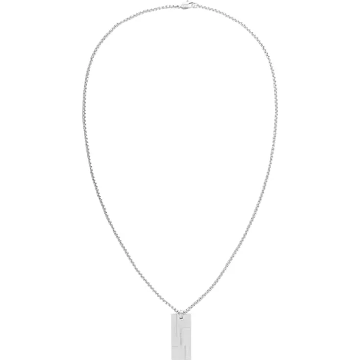Calvin Klein GRID, Herren-Halskette aus gebürstetem Edelstahl, 61 cm, mit graviertem Logo und Karabinerverschluss