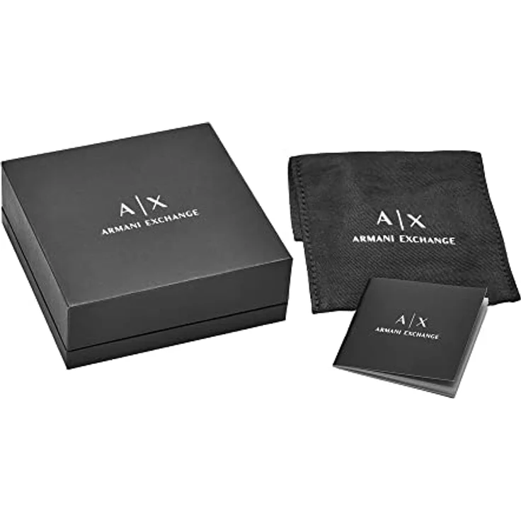 Armani Exchange Herren-Gliederarmband aus rostfreiem Edelstahl, goldfarben, gebürstet mit Karabinerverschluss, AXG0124710 – Bild 4