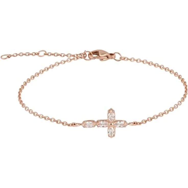 Tamaris Bracelet, Elegantes Armband aus poliertem Edelstahl in IP Roségold, verstellbare Ankerkette bis 21 cm, wasserfest & hautfreundlich – Bild 1