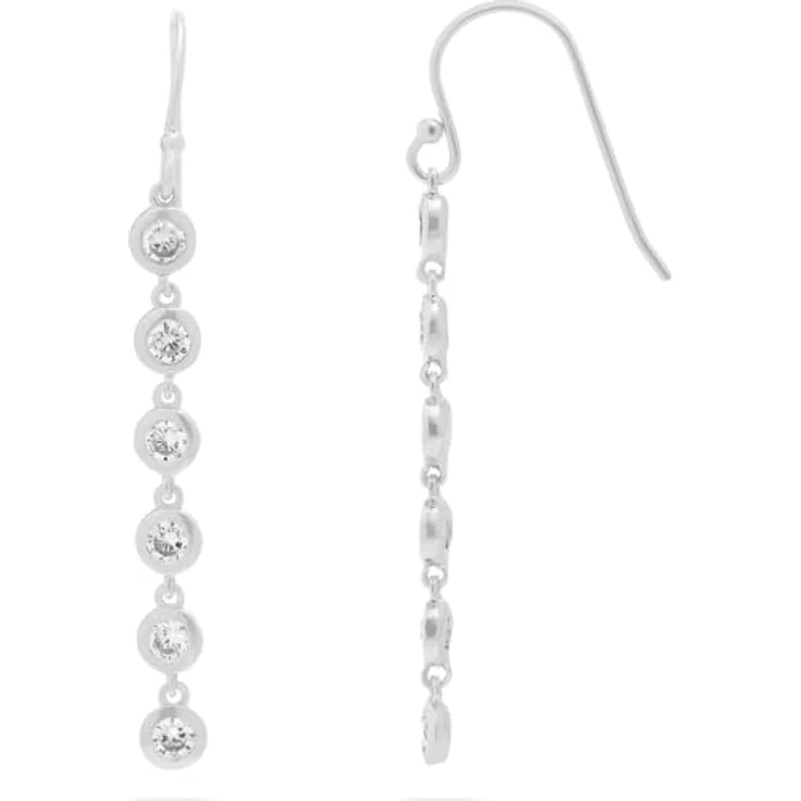 FAVS Damen-Ohrhänger 925er Silber mit 12 Zirkon-Steinen, One Size – Bild 2