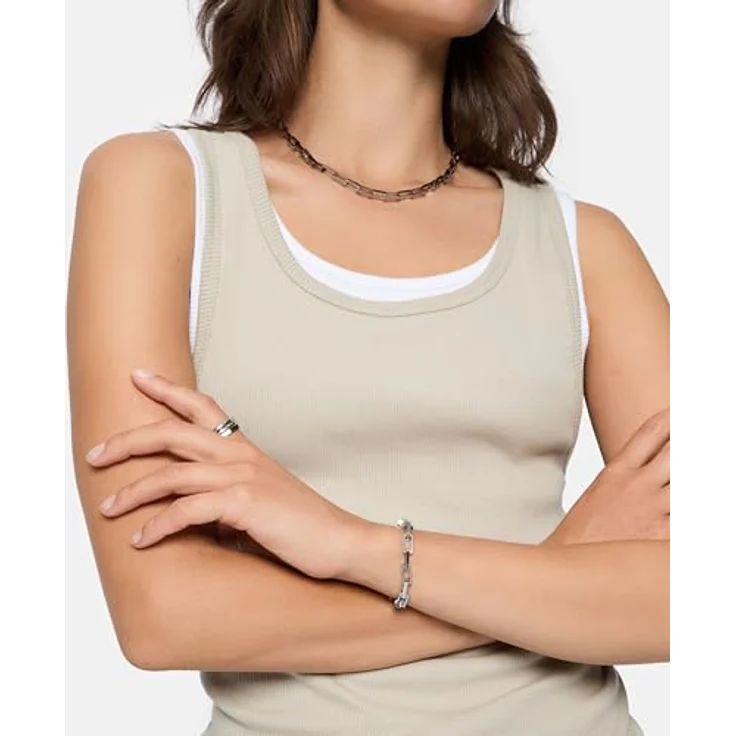 Liebeskind Berlin LJ-1489-B-22, Damen-Armband aus poliertem Edelstahl, 22 cm, Silber mit Karabinerverschluss – Bild 3