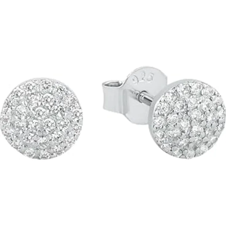 Amor Paar Ohrstecker aus 925 Sterling Silber, mit weißen Zirkonia, rhodiniert