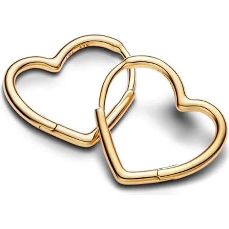 PANDORA Moments Asymmetrisches Herz Ohrringe, Sterling Silber mit vergoldeter Metalllegierung, minimalistischer Design – Bild 2