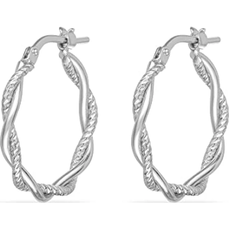 FAVS Damen-Creolen, 925er Silber, Durchmesser 20 mm, Stärke 2,5 mm, One Size