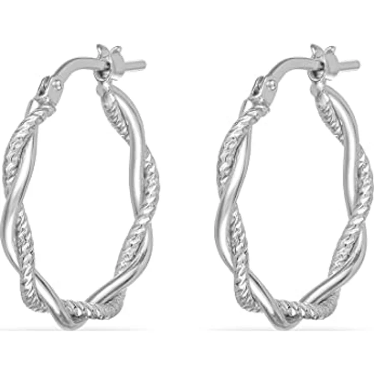 FAVS Damen-Creolen, 925er Silber, Durchmesser 20 mm, Stärke 2,5 mm, One Size – Bild 1