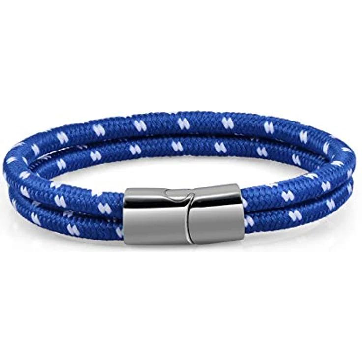 Galeara Noa Segeltau Armband, geflochten mit Magnetverschluss, maritim, blau, Größe 195 mm – Bild 5