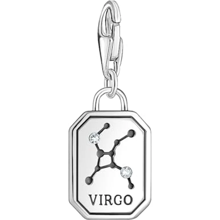 THOMAS SABO Charm-Anhänger Sternzeichen Jungfrau, Silber 925 Sterlingsilber, geschwärzt mit Steinen – Bild 2
