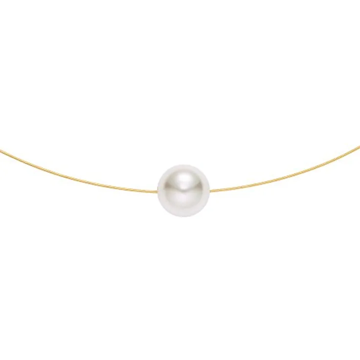 Heideman Perlenkette Damen, goldfarbene Halskette mit weißer Perle, aus hochwertigem Edelstahl, Brautschmuck und eleganter Perlenschmuck für besondere Anlässe