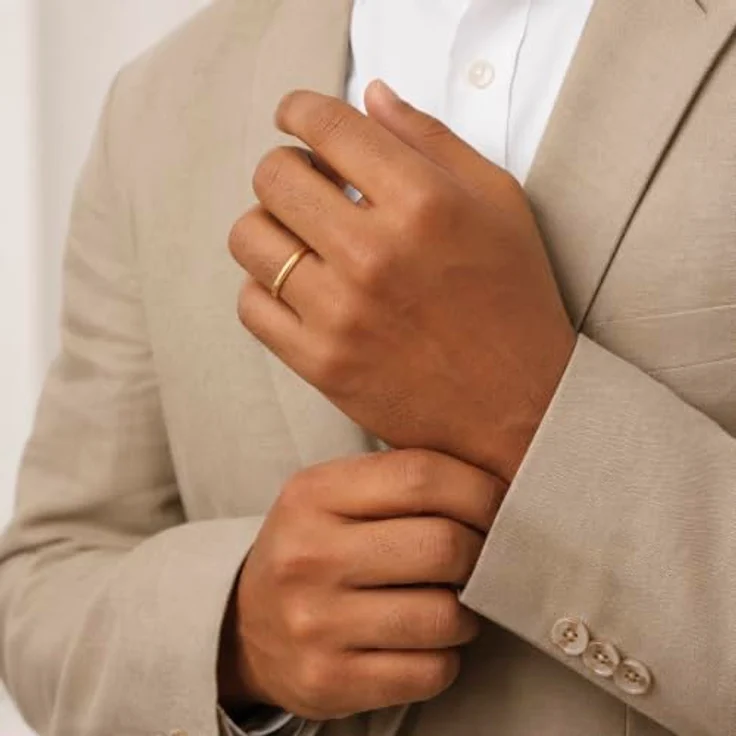 Amberta Hochzeitsringe 925 Sterling Silber, Eheringe für Paare mit Gelbgold- oder Roségold-Beschichtung, 2 mm Ringgröße 64 – Bild 4