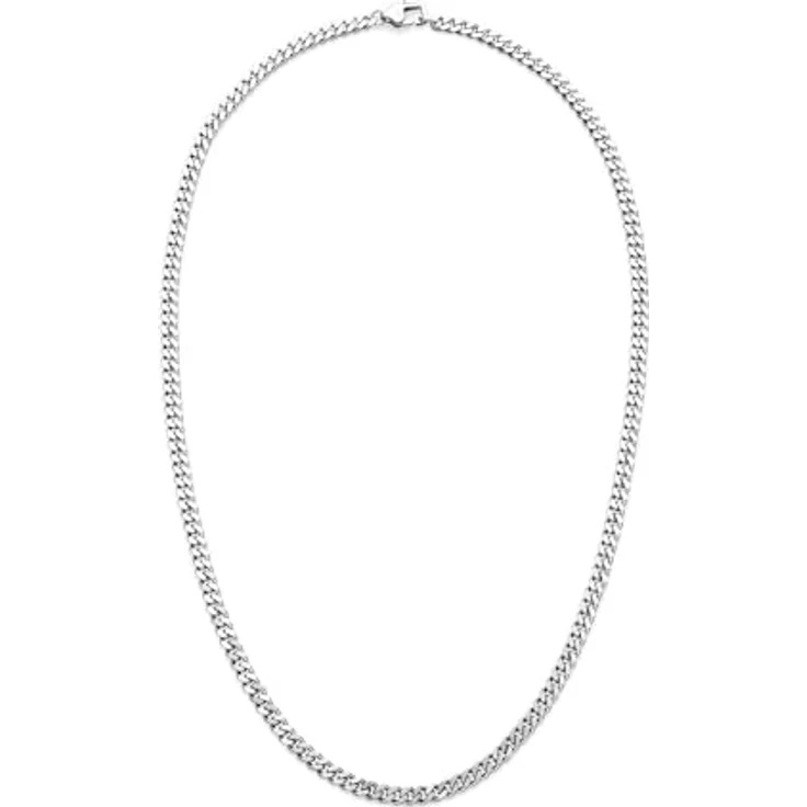 s.Oliver Herren Necklace Panzerkette, Halskette aus mattiertem Edelstahl, 50 cm, silber, wasserfest & hautfreundlich – Bild 1