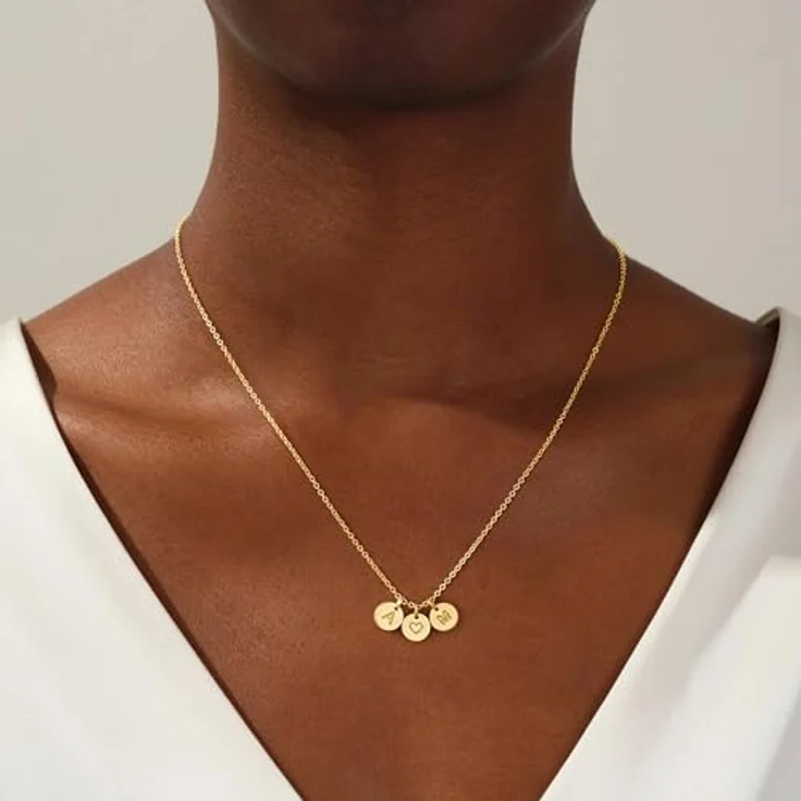 TINGN 14K Vergoldete Gold Herz Kette mit 2 Buchstaben M A, Damen-Halskette für Mädchen, Geschenkidee für Frauen und Teenager 9-16 Jahre – Bild 2