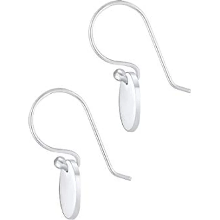 Elli Ohrringe Hänger Plättchen Geo Minimal Basic, 925 Sterling Silber, handgefertigt, anlaufgeschützt, hochglanzpoliert – Bild 3
